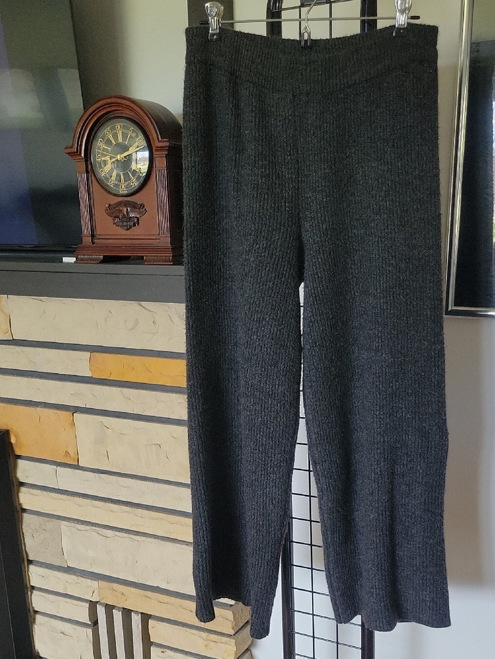 Topshop Knit Pants, 12, Dark Gray